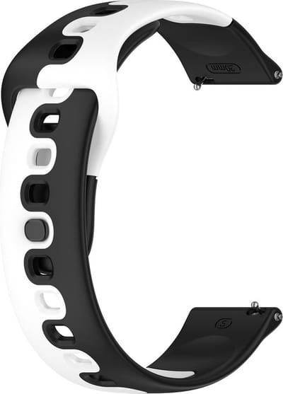 Siliconen bandje - geschikt voor Huawei Watch GT Runner 2 / GT 2(e) 46 mm / GT 3 / 4 / 5 (Pro) 46 mm / Watch 3 (Pro) / Watch 4 (Pro) / GT 6 (PRO) 46mm - zwart-wit