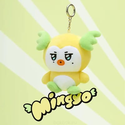 (Voorafgaande bestelling)ATEEZ MIGHTEEZ x Line Friends Vierkante Officiële Merchandise - Pluche Sleutelhanger Mingi white