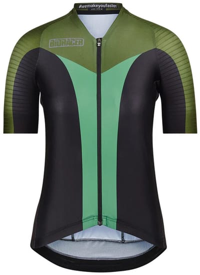 Bioracer Icon Dames Wielershirt Block Moss Green Maat S