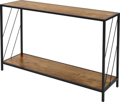 Nachtkastje 120x75 cm met rustiek eiken decor en stalen frame in zwart Laptop tafel ML design