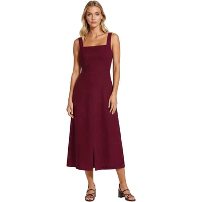 Vierkante Hals Jurk Dames Haris Cotton