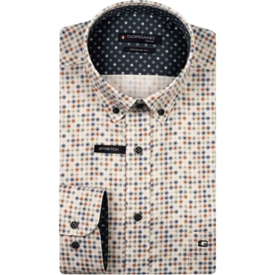 Giordano - Lange mouw overhemd - Heren - L - Groen - Katoen - 527050