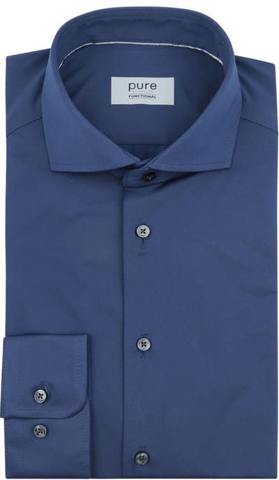 Pure Shirt Donkerblauw - Maat 40 - Heren - Overhemden Casual