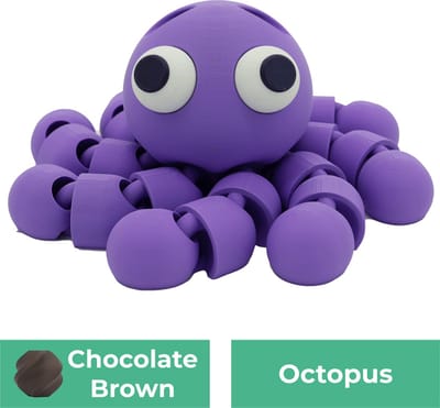 Flexibele octopus beeld – Decoratief beeld - Chocolade Bruin - 3d geprinte beeld – Unieke woondecoratie - 25CM