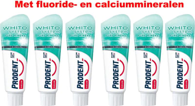 6x Prodent Tandpasta White System Pure Mineral 75 ml