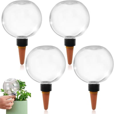 Ynkkvre -4 stuks - Automatisch bewateringsapparaat, Bolvormige plantenwaterbal, automatische druppelirrigatie, geschikt voor binnen- en buitenplanten, plantenbewateringsapparaat 17X10cm
