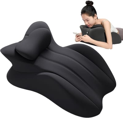 Bed Kussen - Rugsteun Kussen - Ontspannen Lezen - Ergonomisch Ontwerp - 58x38x23cm - Zwart