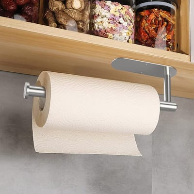 Onderkast Keukenrolhouder van RVS, Muurbevestigde Papieren Handdoekhouder, Ideaal voor Keuken en Badkamer, Ruimtebesparend en Stijlvol Design
