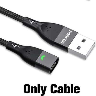 Câble magnétique bi fonction charge rapide pour téléphone portable USB 1M Cable no Plug noir