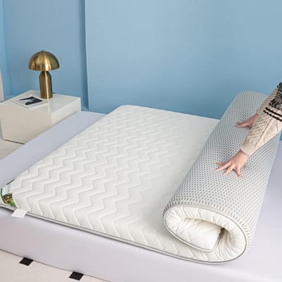 Opvouwbare futonmatras - Japanse vloermatras - Comfortabel slapen - Hoge dichtheid schuim - 70 x 190 cm - Wit