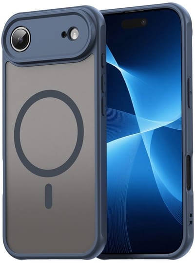 Coverup Hoesje - Geschikt voor iPhone Air Hoesje - Coverup Mat Transparante Back Cover met Camera Cover - MagSafe Compatible - Blauw