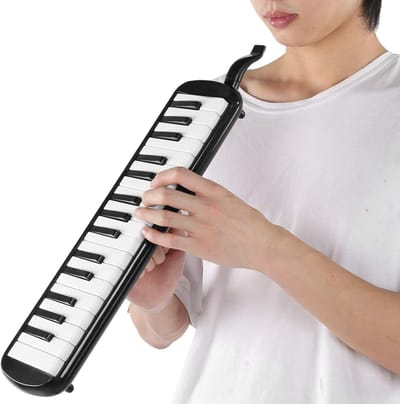 Melodica Set met 32 Toetsen, Draagbare Pianica voor Beginners en Kinderen, Inclusief Opbergtas en Geschikt voor Volwassenen (Zwart)