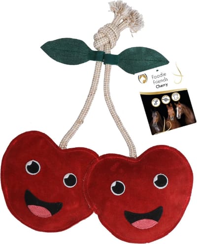 Excellent Horse Foodie Friends - 17 x 35 cm - Paardenspeeltje - Tegen stalverveling - Knabbelspeeltje - Paardenspeelgoed - Sterk Hondenspeelgoed - Cherry
