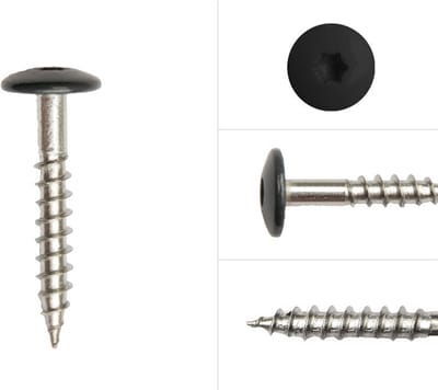 Wovar Kleurkopschroeven Zwart rvs 4.8 x 32 mm | Doos 100 Stuks