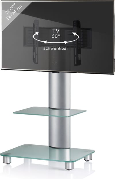 Universeel TV VESA statief Televisierek aluminium glas oprolbare wielen Blino ZW