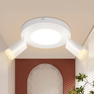 Glitzerlife - Inbouwspot LED 2-Lichts - GU10 Fitting - Draaibaar 350° - 20W 3000K Warm Wit - Moderne Ronde Inbouwspot met Acryl Paneel - Voor Keuken Slaapkamer Hal Woonkamer - Wit