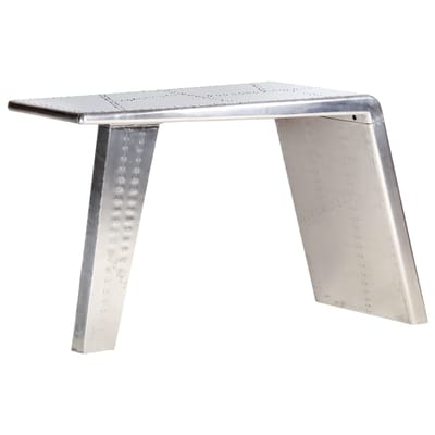 vidaXL - Bureau - luchtvaartstijl - 112x50x76 - cm - metaal - zilverkleurig
