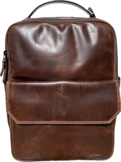 Maverick Lederen Rugzak Met Laptopcompartiment 15.6" Bruin