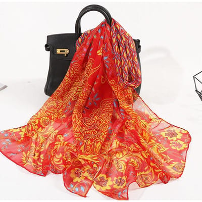 Écharpes en mousseline, Écharpes pour femmes, Styles longs imprimés pour le printemps et l'automne, Nouveaux styles pour la chaleur 155-45cm