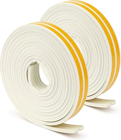 Tochtband zelfklevend – E-profiel tochtstopper - 20 x 4 mm – 12 meter (2x 6 meter) – wit