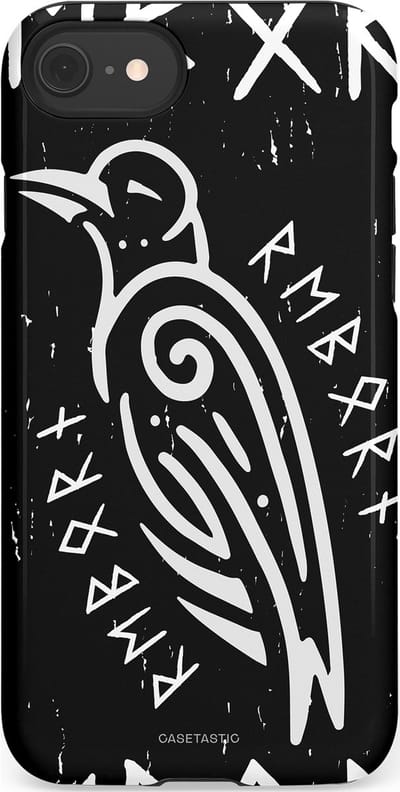 Casetastic Hoesje Geschikt voor Apple iPhone 7/8/SE - Stijlvolle Beschermende Duo-layer Case - Runische Symboliek