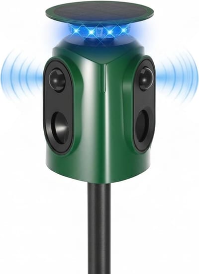 Ultrasone Kattenafschrikker met Bewegingssensor en Flitslicht voor Tuin, IP65 Waterdicht, Effectief tegen Katten en Marters, Tot 10 m Bereik