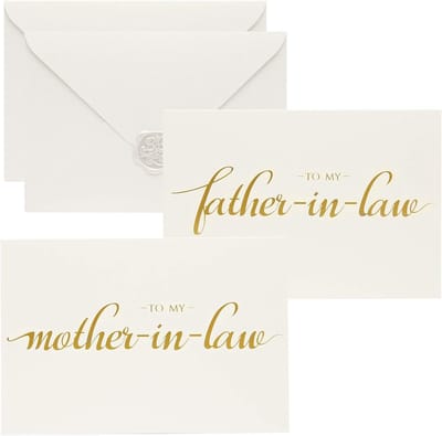 Trouwkaarten Set - Huwelijkskaarten - Speciale Boodschappen Schrijven - Echt Goudfolie Druk - 12.4 x 8.9 cm - Beige