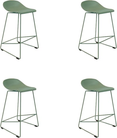 Livin24 Scandinavische Barkruk Ellen groen 66cm - barkrukken set van 4 - barstoel