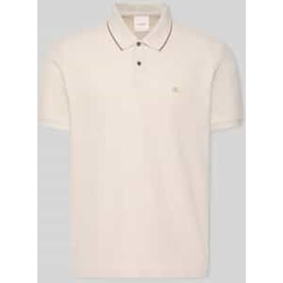 Calvin Klein Ss Refined Pique Tip Polo Oatmeal Maat: S | Poloshirts Outlet | Heren | Beige