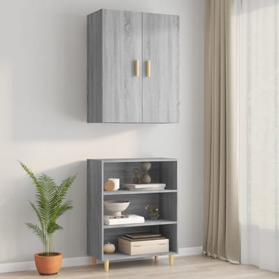 vidaXL - Bovenkast - 69,5x34x90 - cm - grijs - sonoma - eikenkleurig