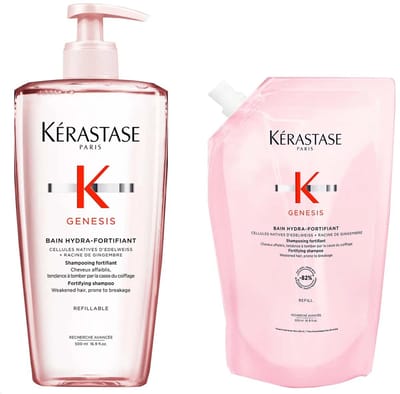 Kérastase - Genesis Bain Hydra-Fortifiant Shampoo 500 ml + Refill Shampoo 500 ml - Voordeelset