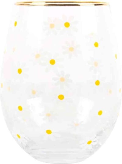 Something Different - All Over Daisy Print Stemless - Multicolours - Glas