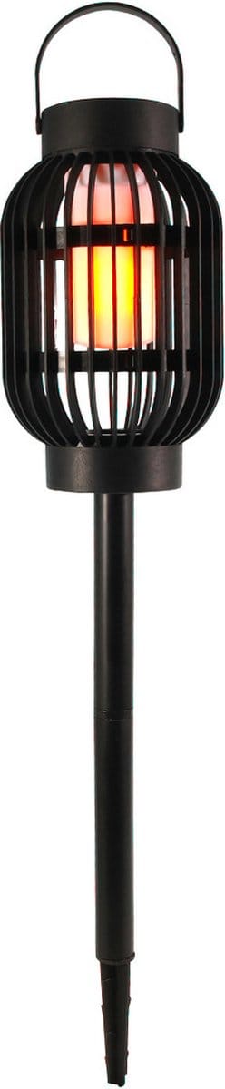 Svenska Living - Solar Lantaarn / Fakkel - Zwart - Kunststof -  36cm - LEDverlichting