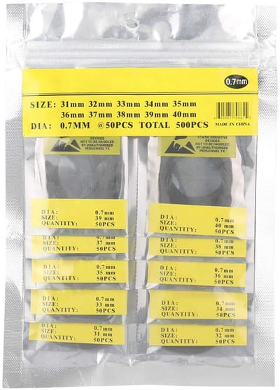 Dailygoody - O-ring horlogeafdichting - Rubber afdichting - Waterdicht - Zwart - 500 stuks - Perfect voor horlogemakers - Flexibel en duurzaam