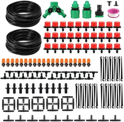 Dailygoods- Irrigatieset 15 m - Druppelirrigatie - Automatische Sproeier - Microdruppelsysteem - Bewateringssysteem Tuin - Hoogwaardig Rubber