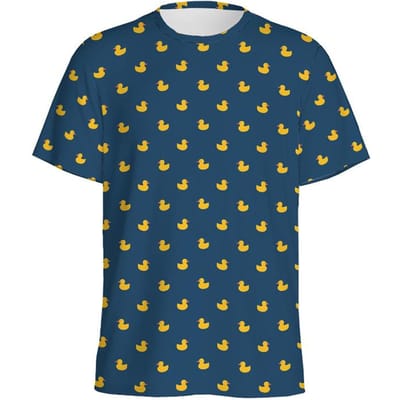 T-shirt Été Canard en Caoutchouc Mignon Motif Animaux Canards Impression 3D T-shirts Décontractés Manches Courtes Enfants 120 yellow