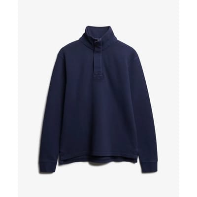 Superdry - Klassieke katoenen piqué-trui met halve rits - Heren - Truien
