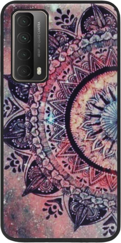 ADEL Siliconen Back Cover Softcase Hoesje Geschikt voor Huawei P Smart 2021 - Mandala Bloemen Rood