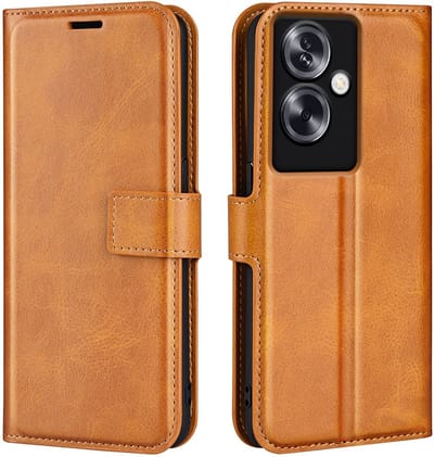 Coverup Hoesje - Geschikt voor OPPO A79 5G Hoesje - Coverup Deluxe Book Case - Bruin