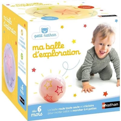 Jouet - NATHAN - Balle d'exploration - Motricité pour bébés, change de couleur et direction geel