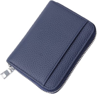 Korte damesportemonnee - RFID-antidiefstalbeveiliging - Vakje met tussenschotten - Muntvakje - 11,5*8,8*2,8 cm - Donkerblauw - 1 stuk