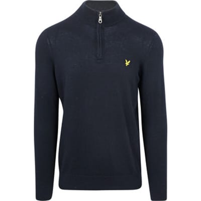 Lyle & Scott Half Zip Pullover Merinowol Navy - Maat XXL - Heren - Quarter zip