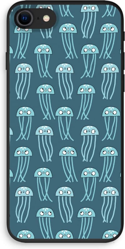Case Company® - Hoesje geschikt voor iPhone SE 2020 hoesje - Kwallie - Biologisch Afbreekbaar Telefoonhoesje - Bescherming alle Kanten en Schermrand