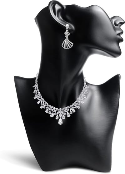 Sieradenstandaard voor Kettingen en Oorbellen, Mannequin Display voor Sieraden, Elegante Büste in Zwart