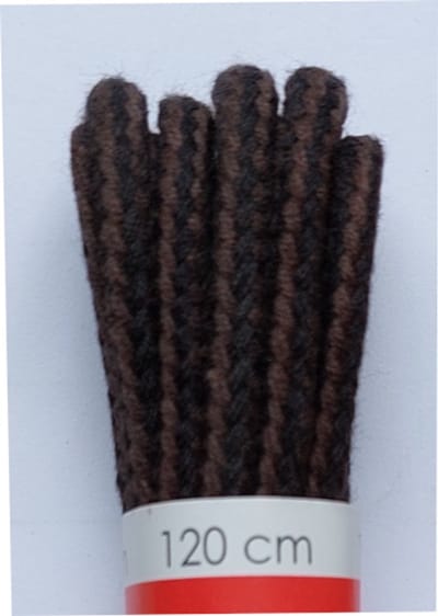 Ronilux Veter - Zwart/Bruin - Meerkleurig - Rond - Koord Veters - Lengte 120 cm - Dikte 4 mm - Bergschoen - Wandelschoen - Schoenveter