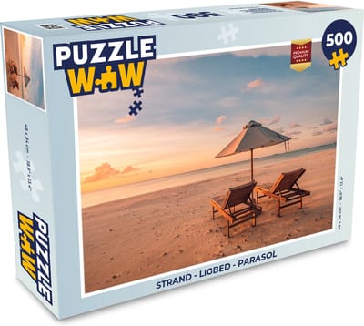 Puzzel Strand - Ligbed - Parasol - Legpuzzel - Puzzel 500 stukjes