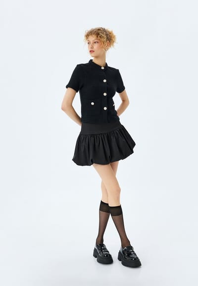 Ronde kraag Met knoppen Cardigan