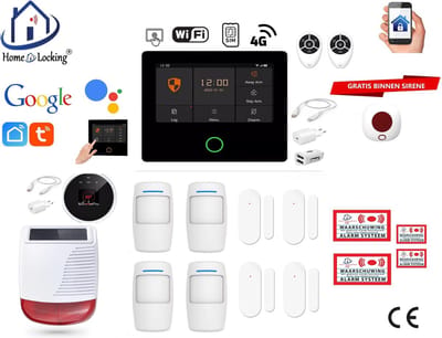 Draadloos alarmsysteem voor woning/camper/boot/caravan werkt met wifi en sim kaart en met spraakgestuurde apps. (Nederlands of Frans stem en tekst) ST01A-22