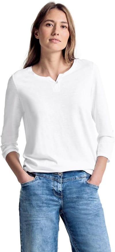 Cecil Fenja Dames T-Shirt - Casual Witte T-Shirt voor Vrouwen