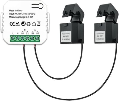 Slimme Zigbee Energiemeter 80A met Klemmen voor Energieverbruik Meten